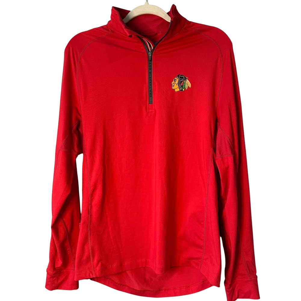 Levelwear Chicago Blackhawks NHL Pullover Quarter‎ Zip Red Small